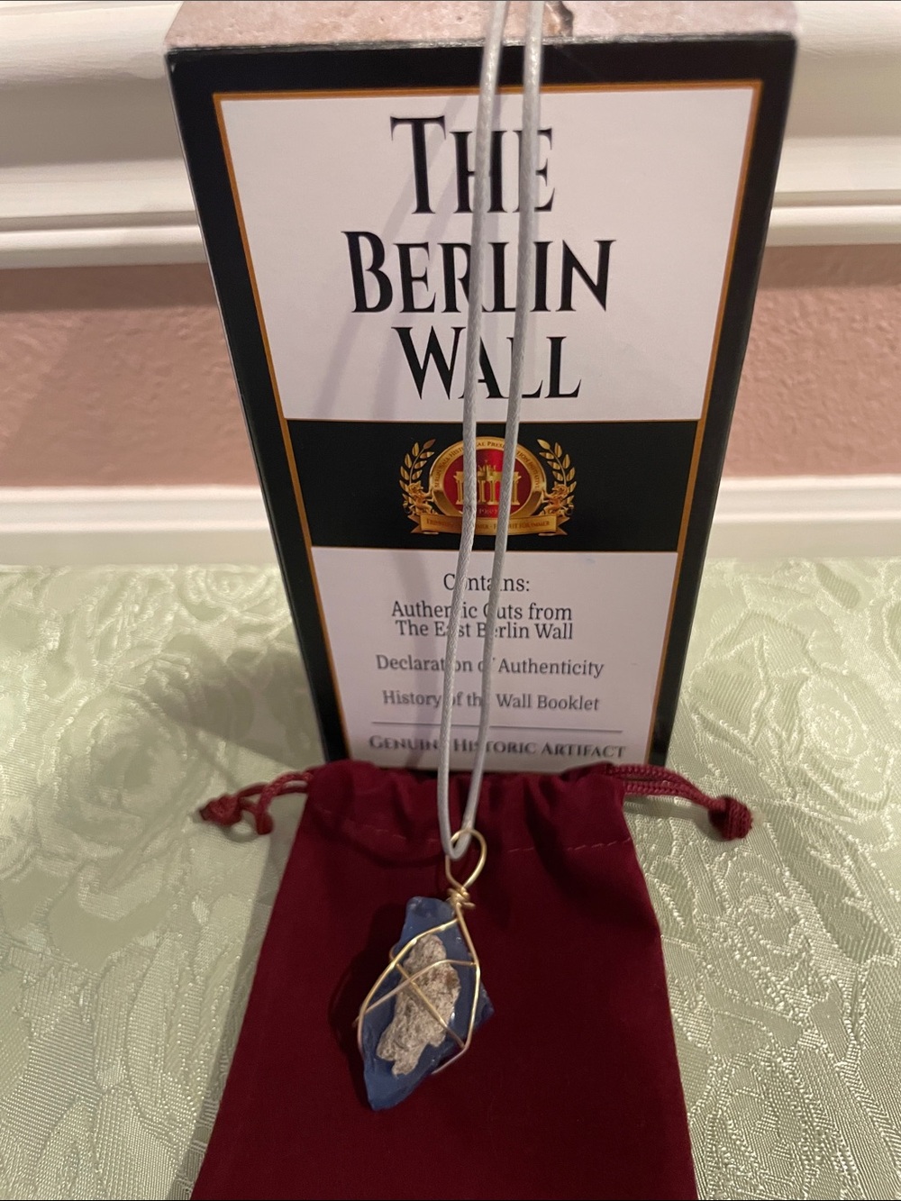Authentic Berlin Wall Fragment Pendant Necklace